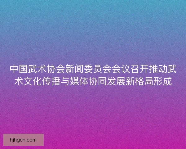 中国武术协会新闻委员会会议召开推动武术文化传播与媒体协同发展新格局形成